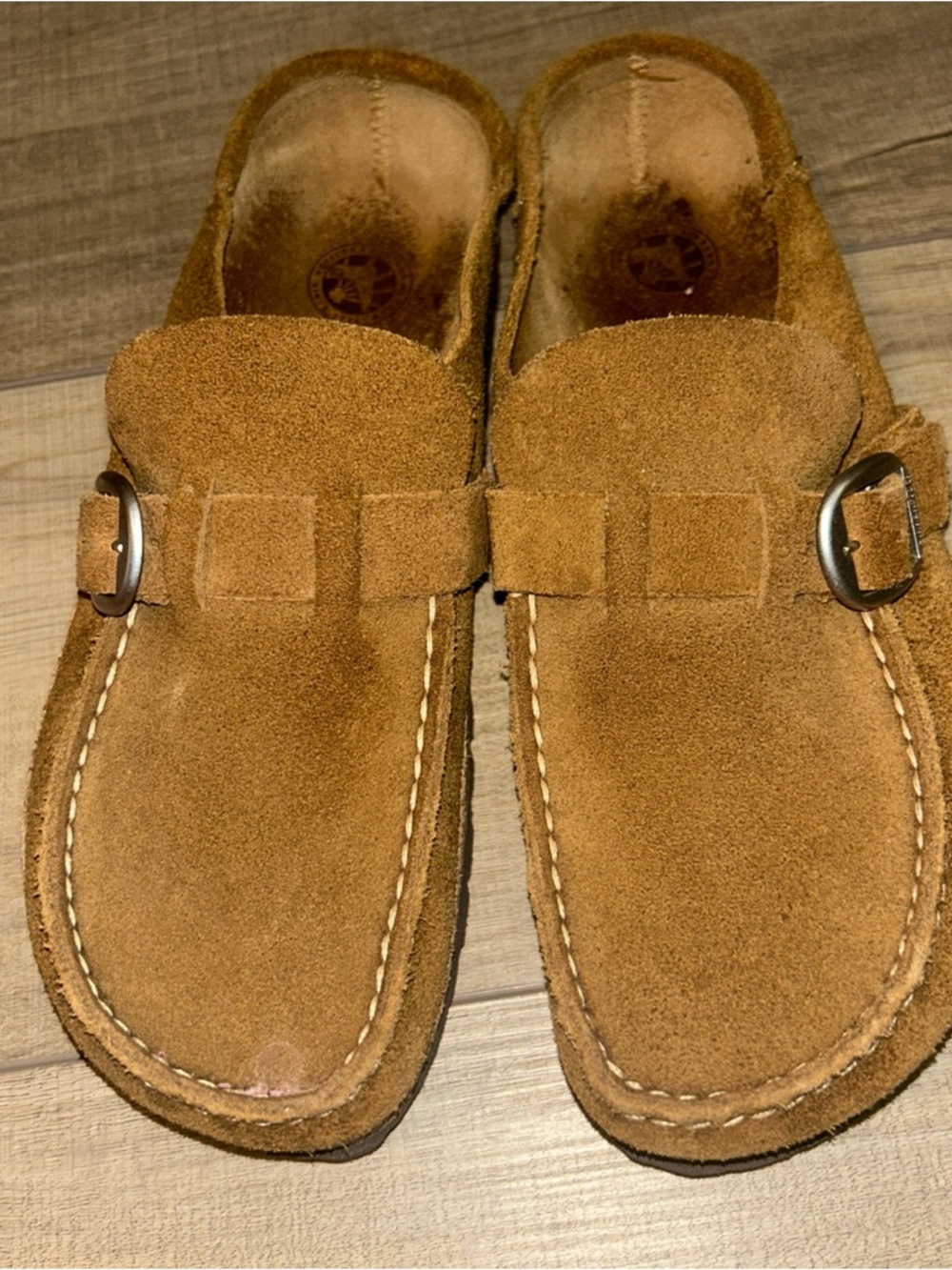 Birkenstock Footbed Buckley Suede Clog Mule Tan 39 Comfort Travel Preppy